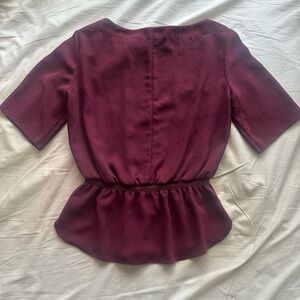 Wilfred Burgundy smocked Women's Top blouse xs